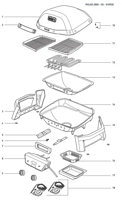 weber PULSE 2000 with Cart - PULSE 2000