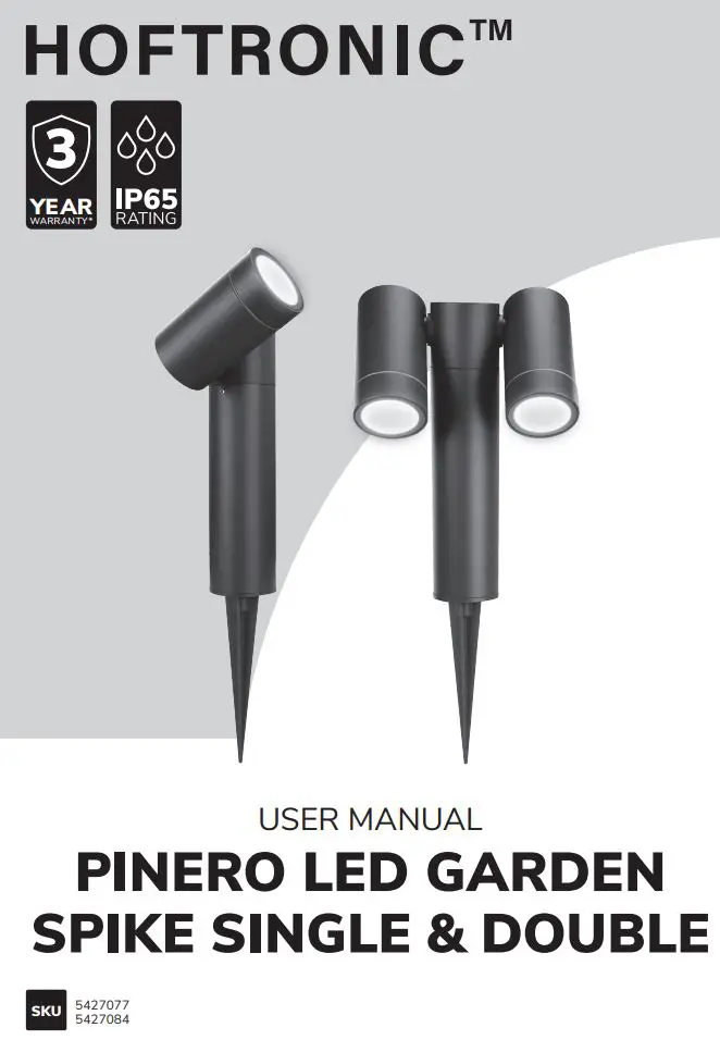HOFTRONIC 54270 Series Pinero Led Garden Spike Single snd Double User Manual