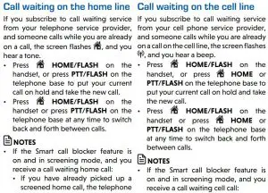 FIG 37 Call waiting on the home line