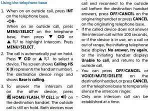 FIG 51 To answer a cell call during an intercom