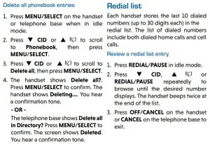 FIG 73 Delete all phonebook entries