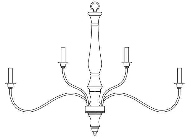 Hunter 19856 Distressed White Chandelier Ceiling Light - Cover