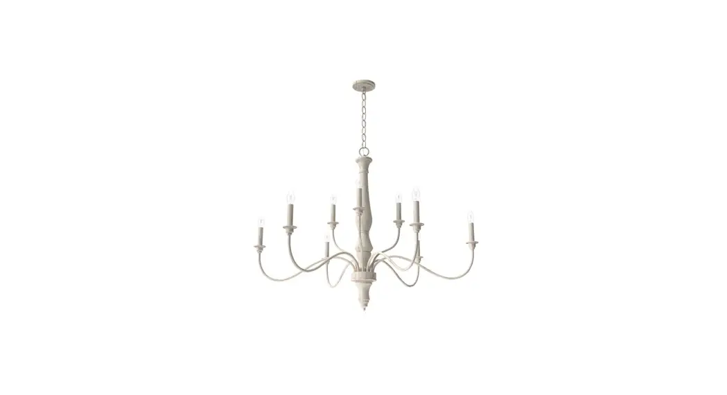 Hunter 19856 Distressed White Chandelier Ceiling Light Instruction Manual