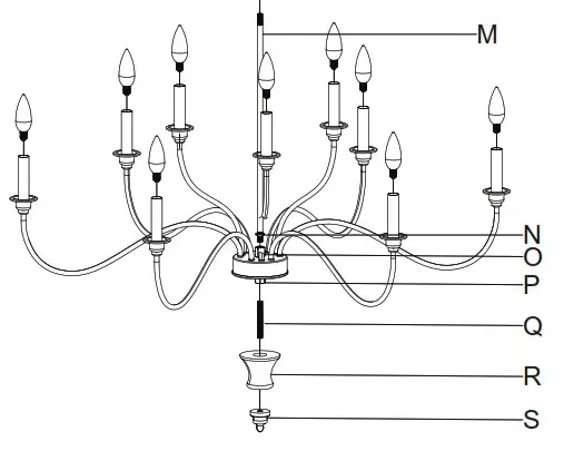 Hunter 19856 Distressed White Chandelier Ceiling Light - Product Overview 6