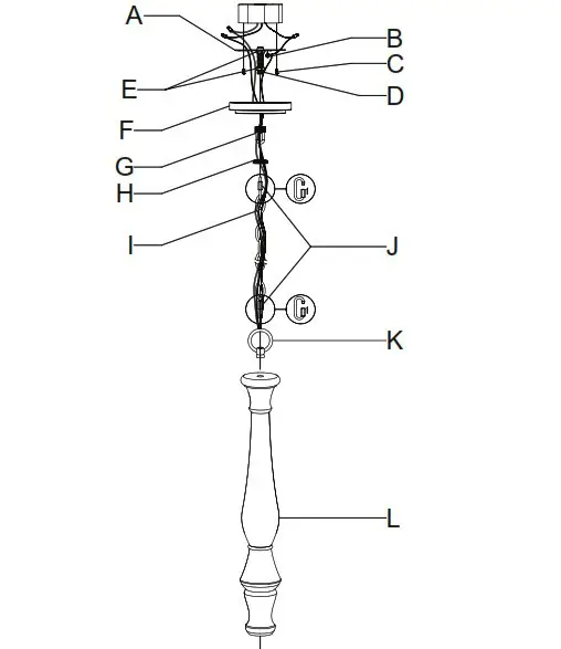Hunter 19856 Distressed White Chandelier Ceiling Light - Product Overview 9
