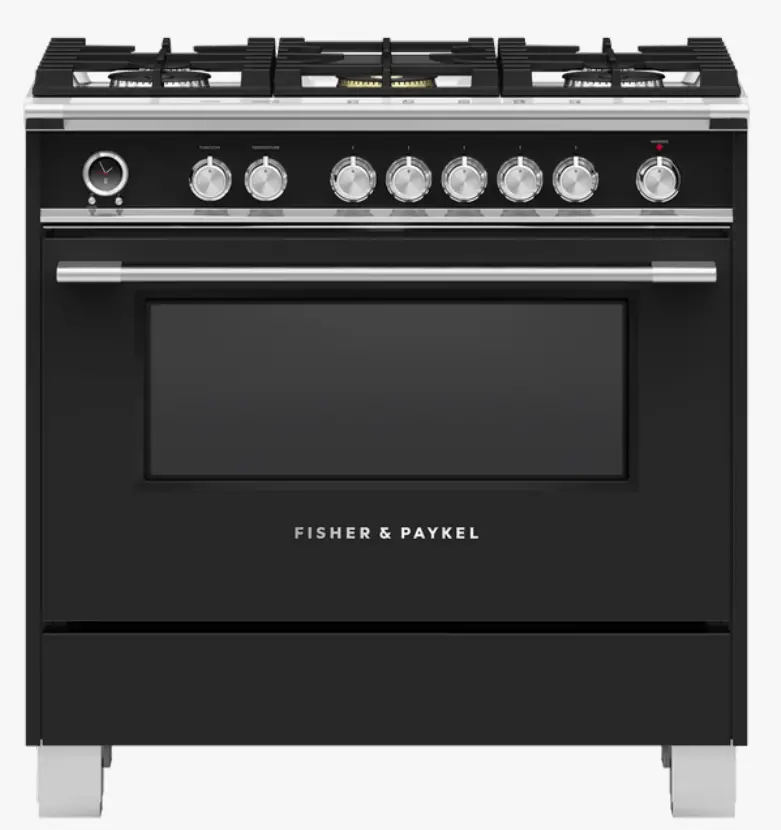 FISHER and PAYKEL OR36SCG6B1 36 Inch 5 Burners Self Cleaning Dual Fuel Range