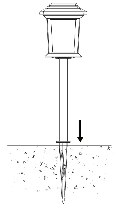 Installing the solar light in the ground