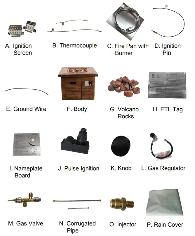 XBRAND NY9826 Propane Firepit Table - Fig 1