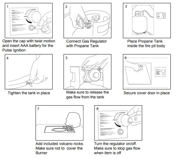 XBRAND NY9826 Propane Firepit Table - Fig 2