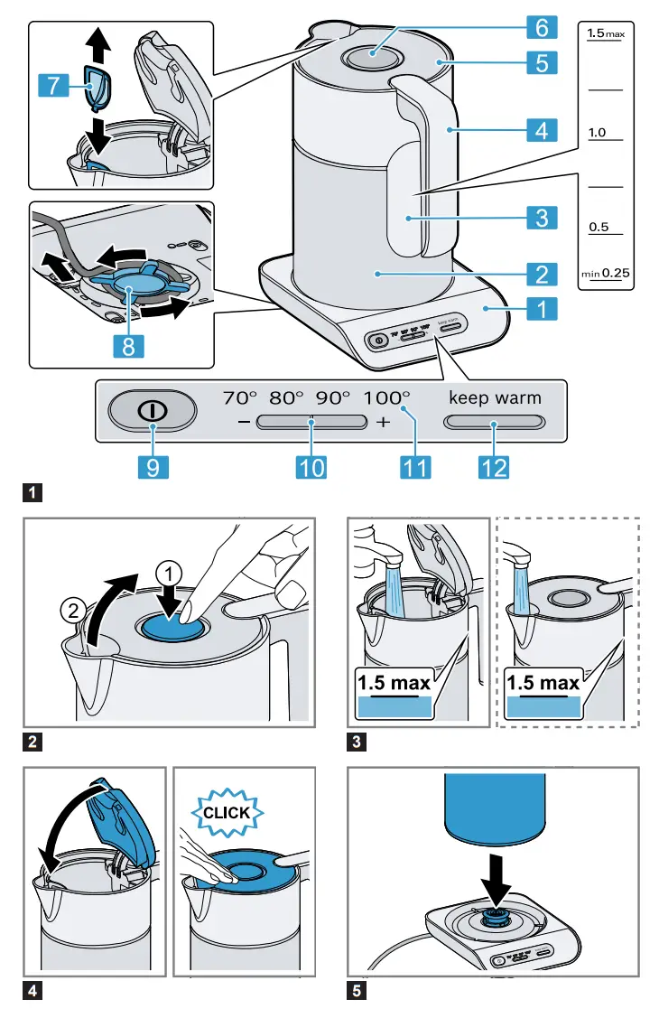 BOSCH TWK86 Styline 1 5L Kettle-