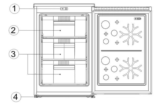 CHiQ CSF085DW 85L Upright Freezer - Figure 1