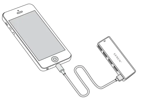 LVSUN LS-5US 5Port 36W USB DC Charger - Product Diagram 1