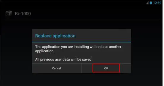 RICOH Ri 2000 Commercial Garment Printer User Guide - Click OK - the select the START UPDATE button for the GIB