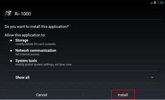 RICOH Ri 2000 Commercial Garment Printer User Guide - Click the install option on the screen to continue