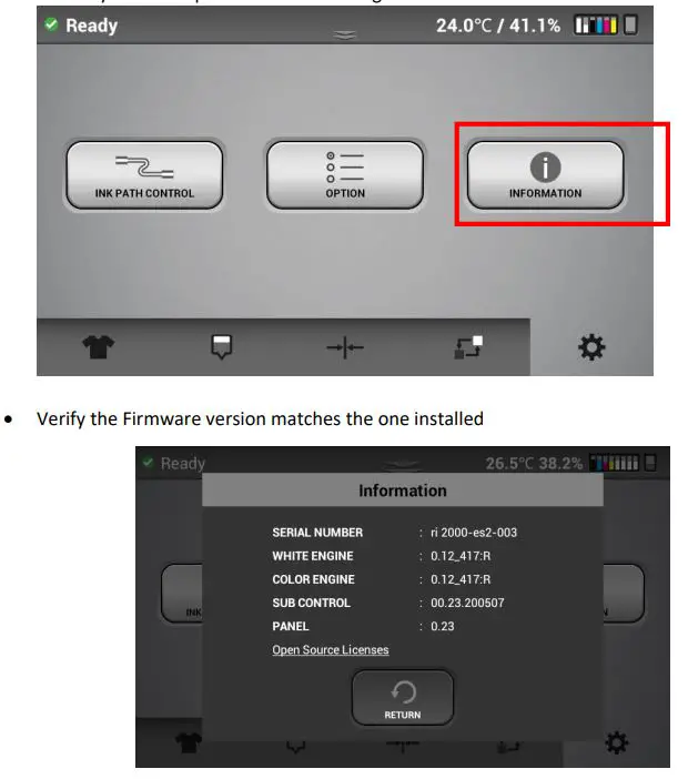 RICOH Ri 2000 Commercial Garment Printer User Guide - Select Yes and the printer will restart to complete the update