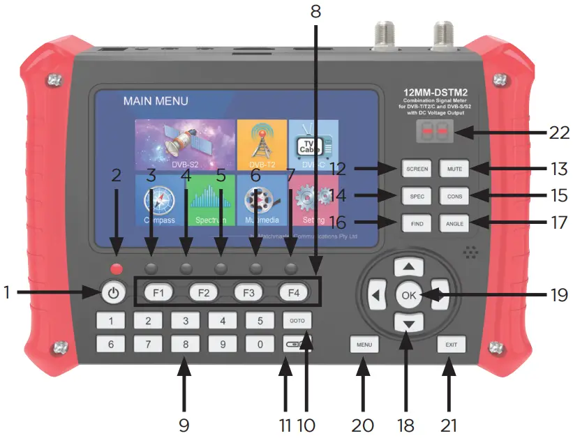 Matchmaster 12MM DSTM2 Combination Signal Meter - Front Panel