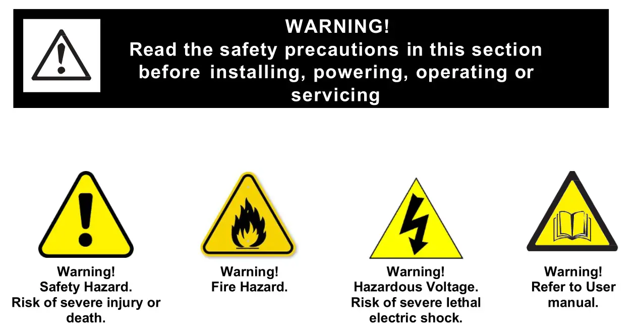 Chroma-Q Inspire Inspire XT Inspire Mini Terminal Strip - Warning
