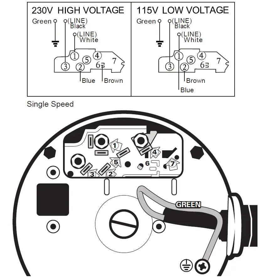 STAR WATER SYSTEM 148014 1 HP Thermoplastic Pool Pump CHANGING THE VOLTAGE