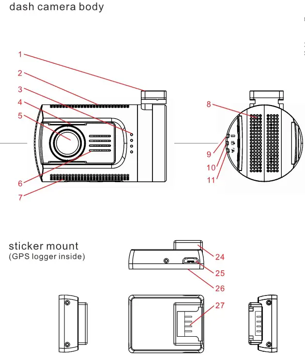 mini0906 906P Dash Camera - Appearance 1