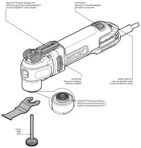 WORX WX687L 3.5 Amp Sonicrafter Corded-Oscillating Tool