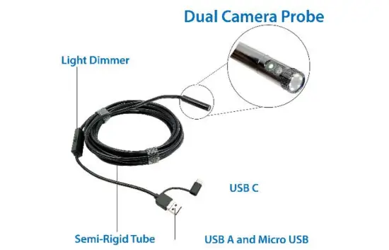 Vividia BD-8050 USB Digital Semi-Rigid Dual-Camera Borescope fig1