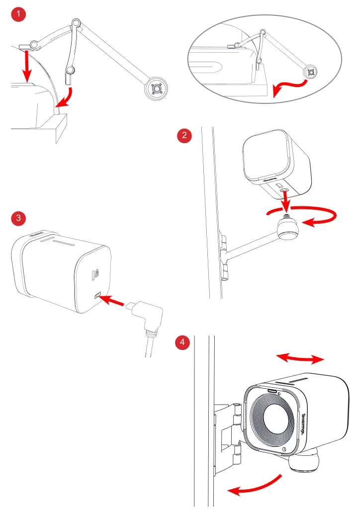 biamp Vidi 250 Wide Angle 4K Conferencing Camera - Side Mount Accessory