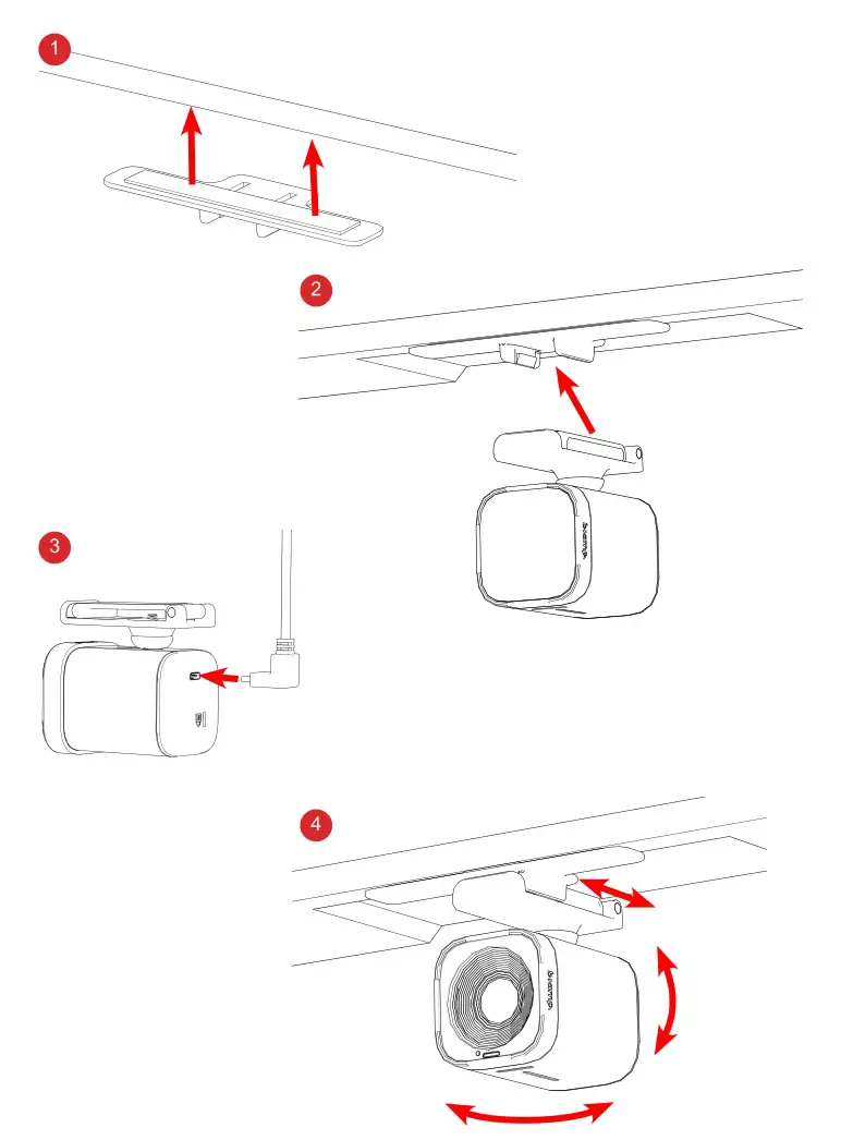 biamp Vidi 250 Wide Angle 4K Conferencing Camera - Under-Display Plate