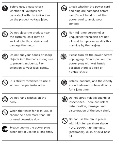 COSTWAY ES10090 Tower Fan-fig12