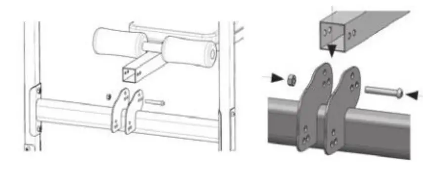 ZHEJIANG 6206B Pull-up Lifter - First attach the hole with the hole in the supine plate to the connecting plate