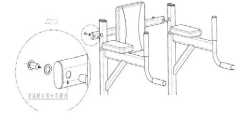 ZHEJIANG 6206B Pull-up Lifter - The inner and outer holes of the backrest tube