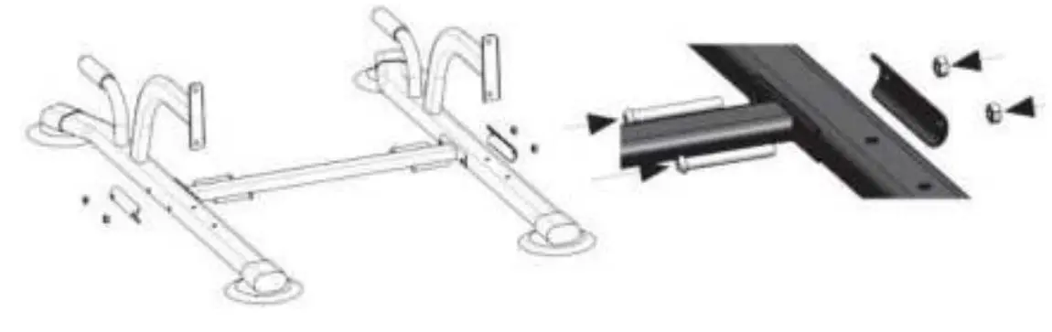 ZHEJIANG 6206B Pull-up Lifter - Use four M8 70 (2)hex screws to thread the foot tube from the inside.