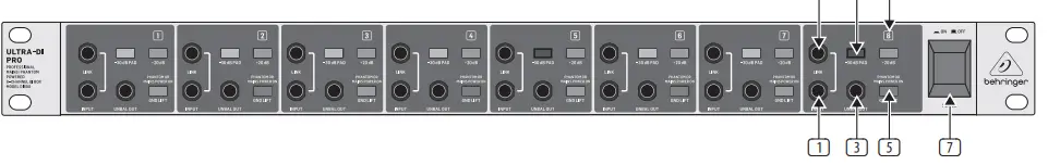 behringer ULTRA-DI PRO DI800 Professional Mains Phantom Powered 8 Channel DI Box - fig