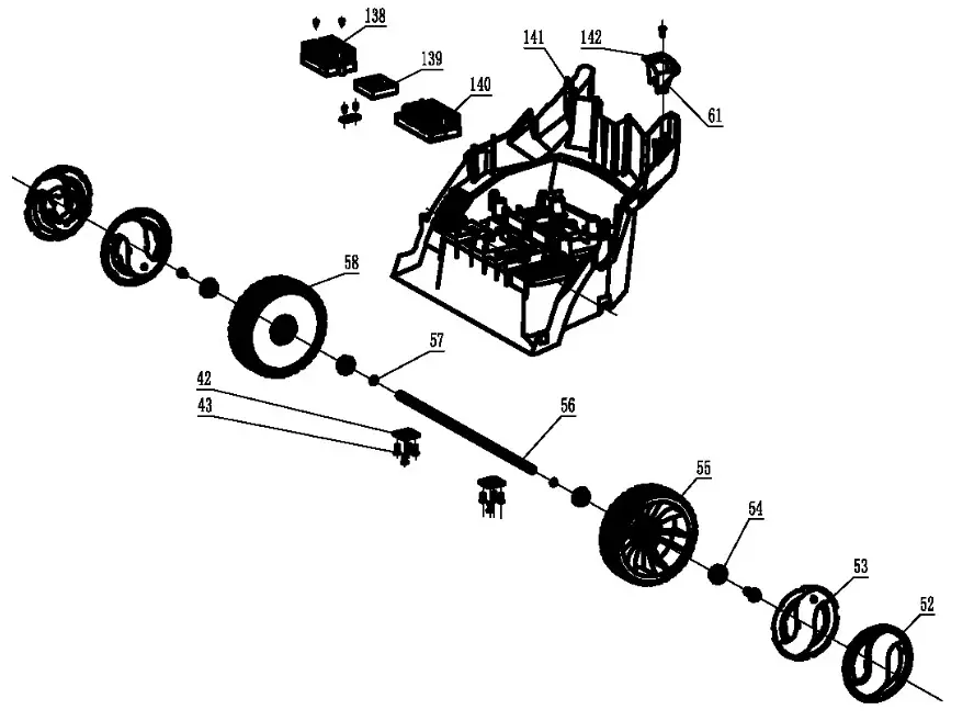 DR 62V Snow Blower BLOWER -Main Drive Assembly 1