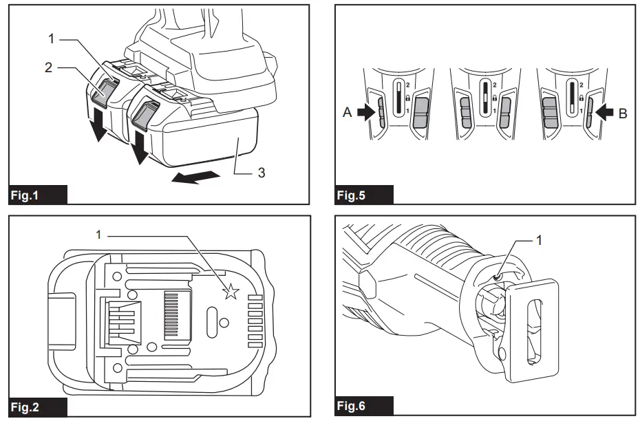makita DJR360 Cordless Recipro Saw fig 2