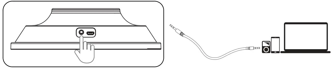 onforuled 20W TWS Outdoor Bluetooth Speaker with LED Lights - AUX INPUT MODE
