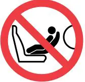 child seat MUST NOT be installed icon