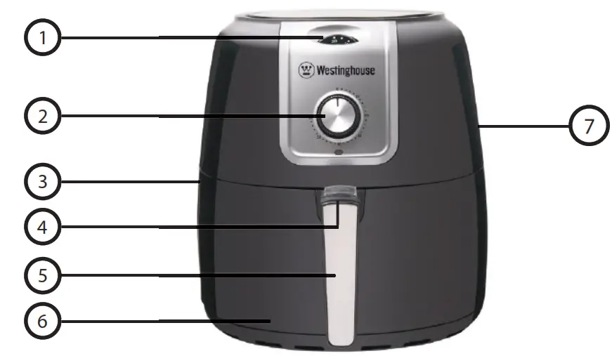 Westinghouse OPTI-FRY 7.2L Air Fryer - PARTS AND FEATURES