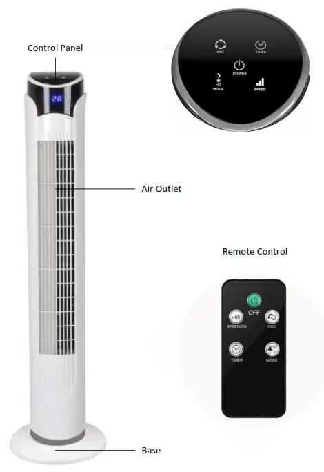 Goldair GCTF360 81cm Electronic Tower Fan with WiFi