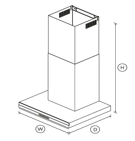 FISHER-PAYKEL-HC24DTXB2-N-Wall-Range-Hood 24-Box-Chimney-FIG-1