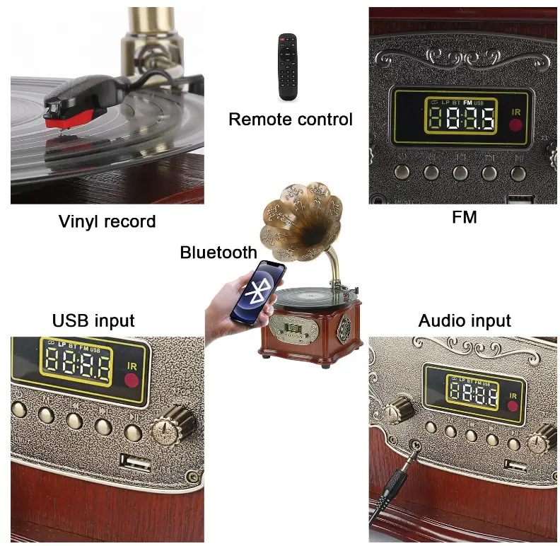 MEAGEAL-Wooden-Record-Player-Retro-Turntable-fig-2