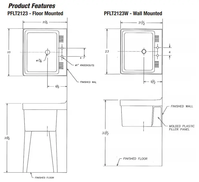 PROFLO PFLT2123 Single Basin Laundry - roduct Features
