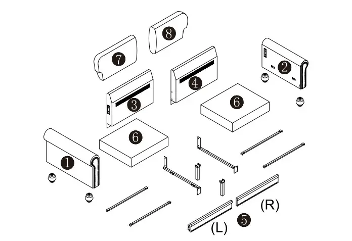 UNBRANDED H817-LS-0021 Gray Polyester 2-Seater Loveseats - Contents 3