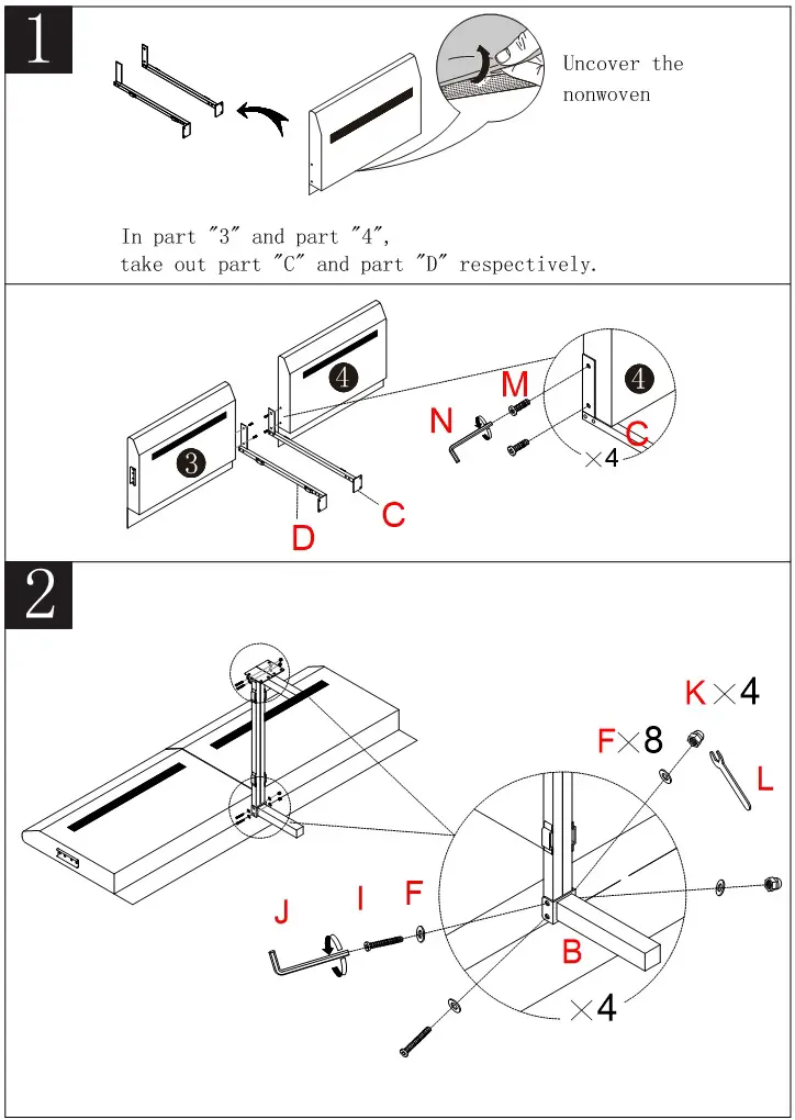 UNBRANDED H817-LS-0021 Gray Polyester 2-Seater Loveseats - Installation 1 & 2