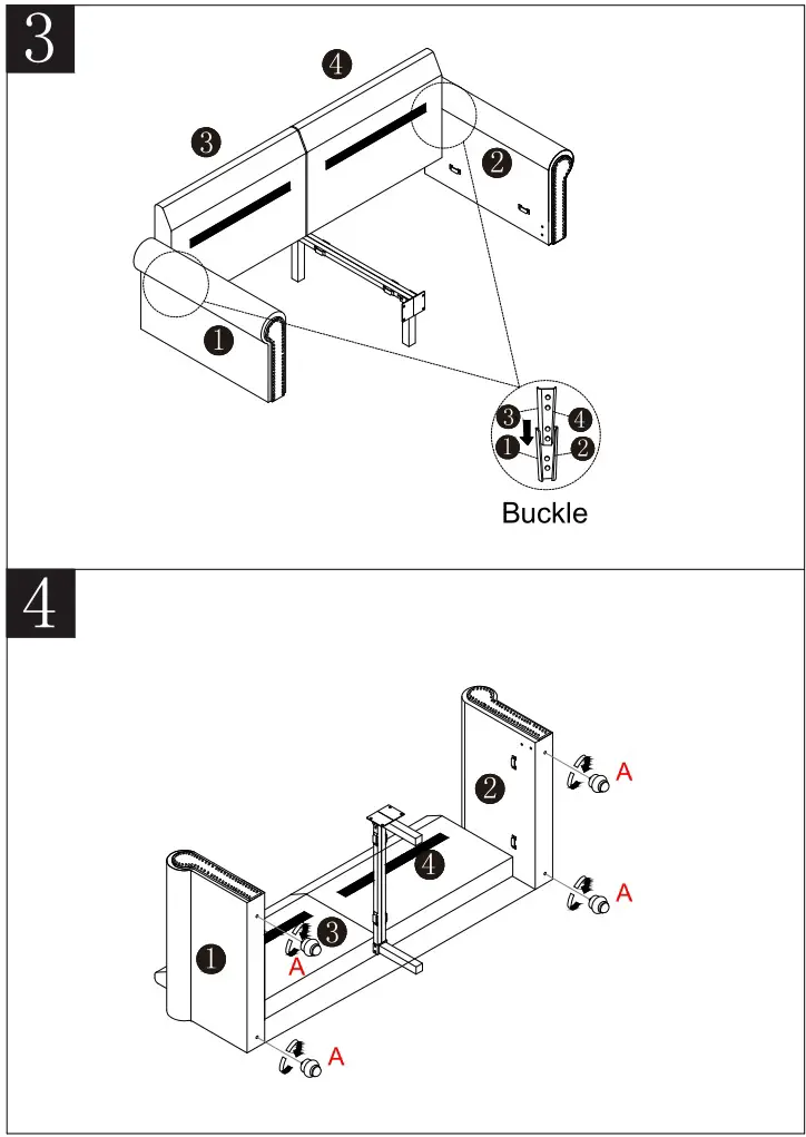 UNBRANDED H817-LS-0021 Gray Polyester 2-Seater Loveseats - Installation 3 & 4