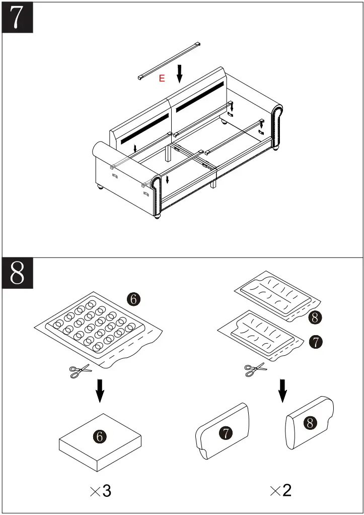 UNBRANDED H817-LS-0021 Gray Polyester 2-Seater Loveseats - Installation 7 & 8