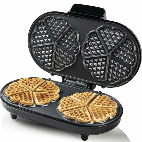 bESTRON ADWM730CO 1200W Double Heart Waffle Maker