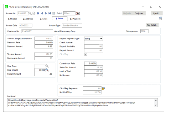paya CLICK2PAY Sage 100 Sales Order Processing - fig13
