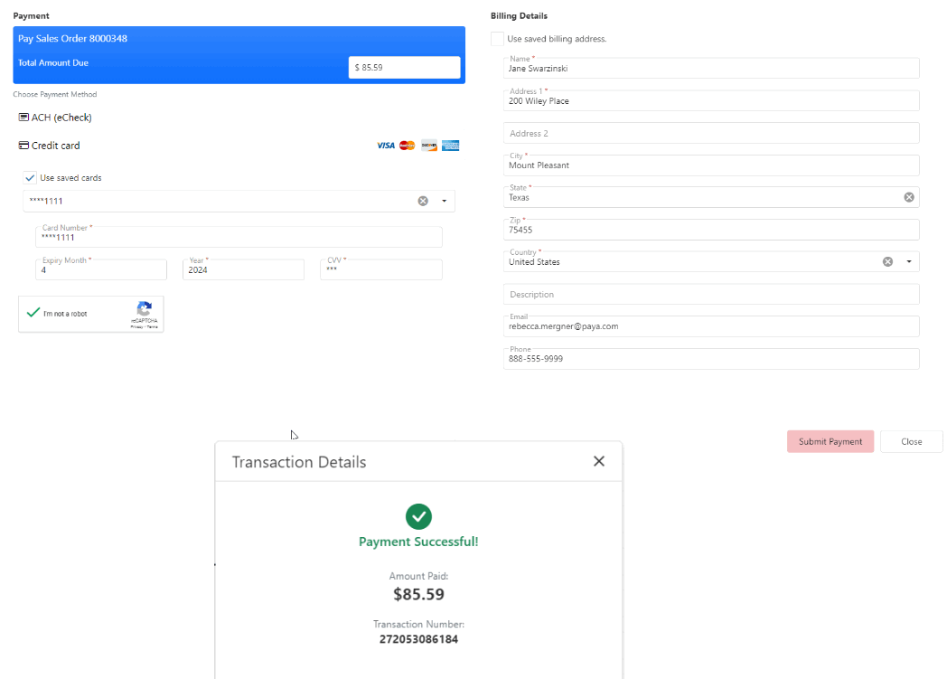 paya CLICK2PAY Sage 100 Sales Order Processing - fig15