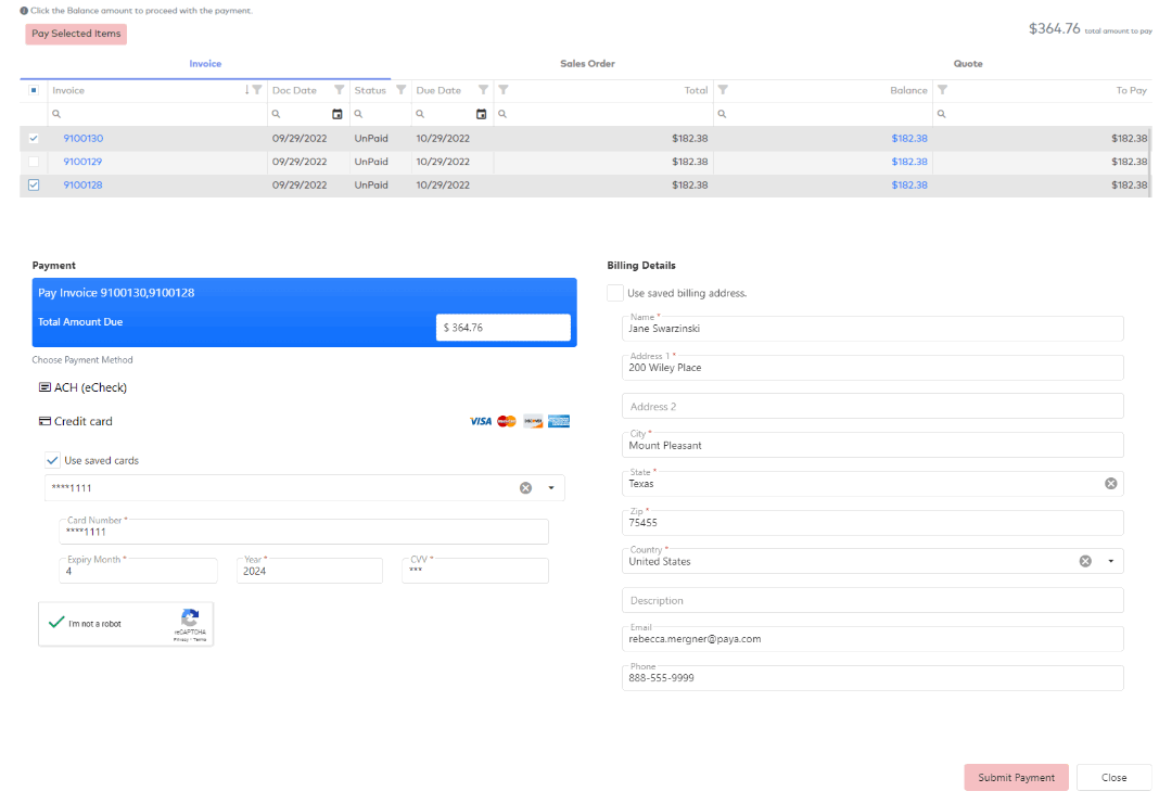 paya CLICK2PAY Sage 100 Sales Order Processing - fig16