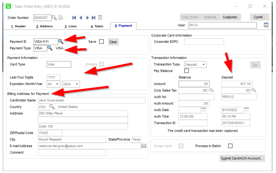 paya CLICK2PAY Sage 100 Sales Order Processing - fig7